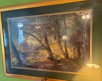 Woodland deer print framed