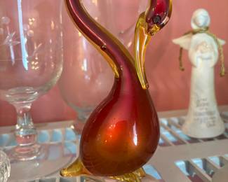 Vintage Murano glass swan