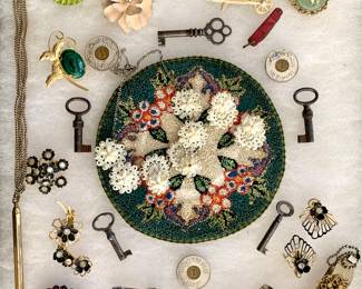 Vintage and Antique brooches and earrings