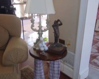 Golf End Table, Golf Statue, Lamp