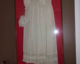 Christening Dress in Shadow Box Frame