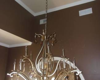 Large Chandelier w/Crystal Teardrops