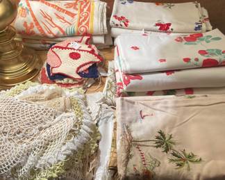 Vintage doilies, retro tablecloths, fancy work