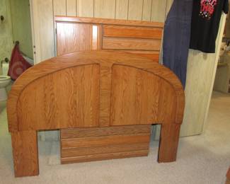 Oak headboard fits a queen bed!