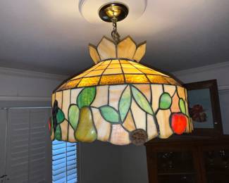 Leaded glass light fixtures