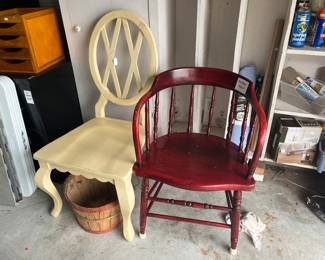 THERE ARE A PAIR OF THESE OLD BARREL CHAIRS!