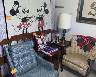 Pair of beautiful accent chairs and King size mattress set & king headboard