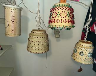 VINTAGE 1970'S "LAWNWARE" HANGING SWAG LIGHTS