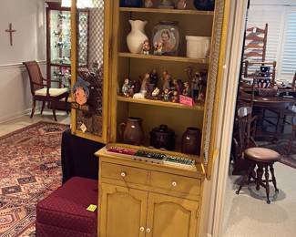 Tall vintage cabinet w/ screen doors. (Sorry, family pulled the nativity set.)