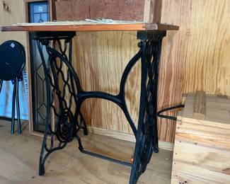 OUTSIDE IN THE SHED - SINGER SEWING MACHINE TABLE