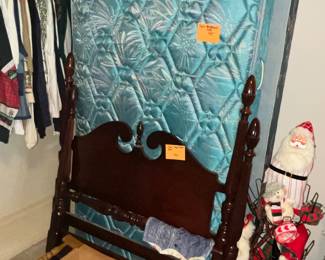 CHERRY TWIN BED & TWIN MATTRESS SET