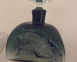 Collectable "Blenko" glass decanter by Wayne Husted