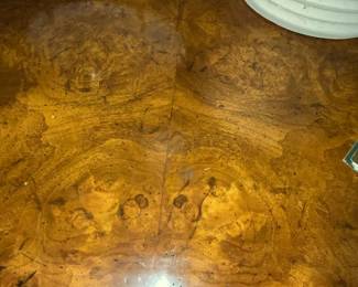 Stunning book-matched burl veneer top!