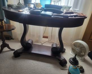 Antique Mersman brothers dining and library table, Celina Ohio.