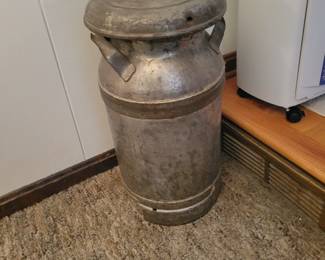 Vintage metal milk can.