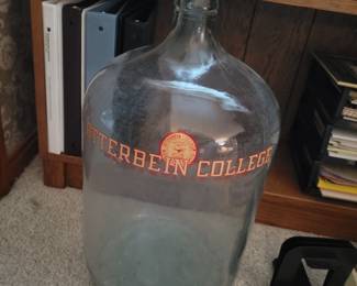 Otterbein college glass water jug.