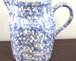 10 - Spongeware Pitcher - 8" tall
