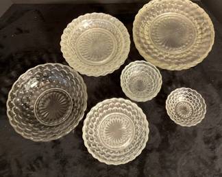 Vintage Clear Bubble Glass Assorted Pieces