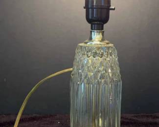 Vintage Leviton Diamond Cut Glass Lamp