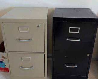 Two Metal File Cabinets 