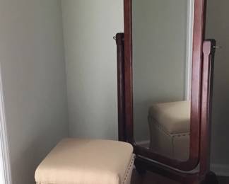 Floor Mirror Storage Ottoman