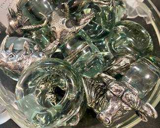 African metal and acrylic napkin rings from Nairobi 