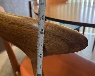 MCM Dining set with 4 chairs - chair seat back dimensions in photo