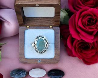 Interchangable 4 Natural Stones Ring Tested  See Pictures