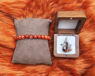 Dragon Blood Agate Bracelet Red Jasper Ring  Tested
