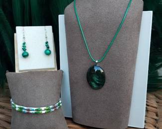 Cloisonne Bracelets Botanical Necklace  Earrings