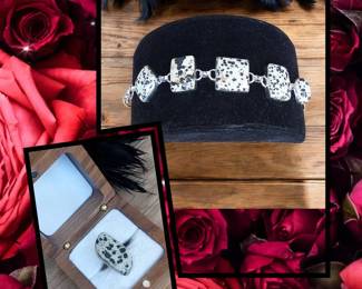 Dalmatian Jasper Ring Bracelet  Tested  See Pictures 