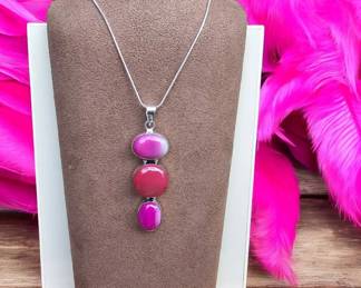 Pink Botswana Necklace Tested  See Pictures
