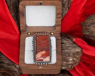 Red Jasper Oblong Ring Tested