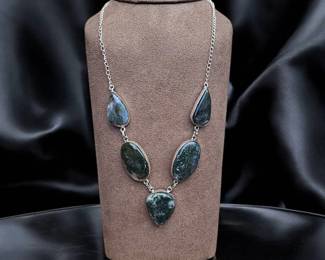 Moss Agate Necklace Tested  See Pictures 