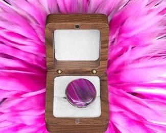 Circle Pink Botswana Ring Tested 