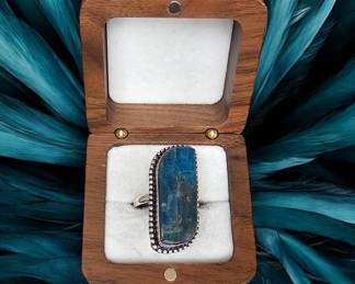 Vibrant Blue Apatite Ring Tested 