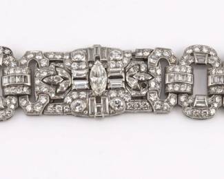 Lot 396 Art Deco Platinum and Diamond Bracelet