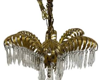 Lot 112 Gilt Palm Chandelier