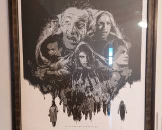 Night of the Living Dead limited edition numbered 90/100 framed glow in the dark poster
