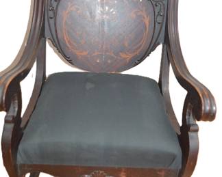 17th century Abalone inlay lion headed rocker with ruby eyes 