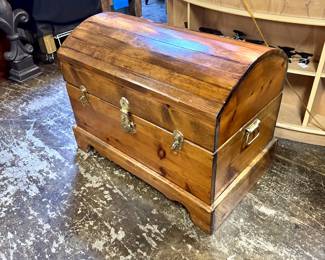 Handmade Vintage Wooden Trunk with inside sliding tray, L-32" x W-21" x H- 25"