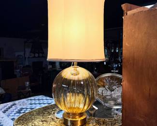 MCM Amber Glass Lamp