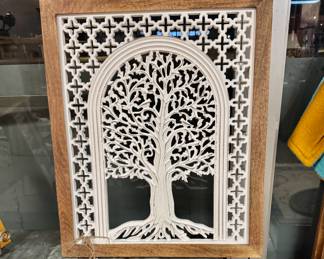 28" TREE OF LIFE, Hand Crafted in India, Solid Heavy Wooden Wall Art