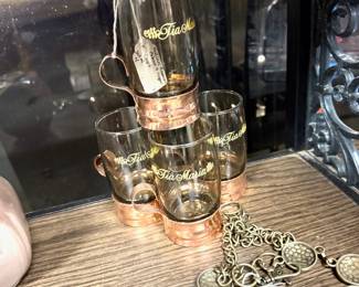 Copper Trimmed Italian Espresso Glass Mugs