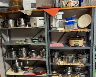 More cookware, coffee/tea carafe, crockpot, and bakeware