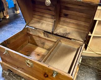 Inside view of handmade trunk