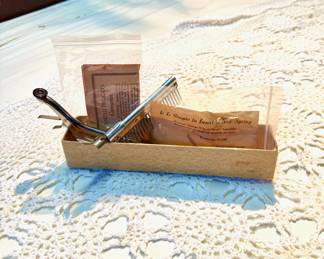 c.1920's, ELECTREX Hair Accessory Curling Iron Attachments, made  by The Rexall Co, in orig. box