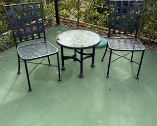 Four OW LEE chairs and one side table 400.00