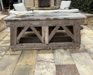 Gorgeous stone and wood side table 
      1000.00