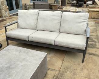 High end aluminum patio couch 2 chairs and modern coffee table 1500.00